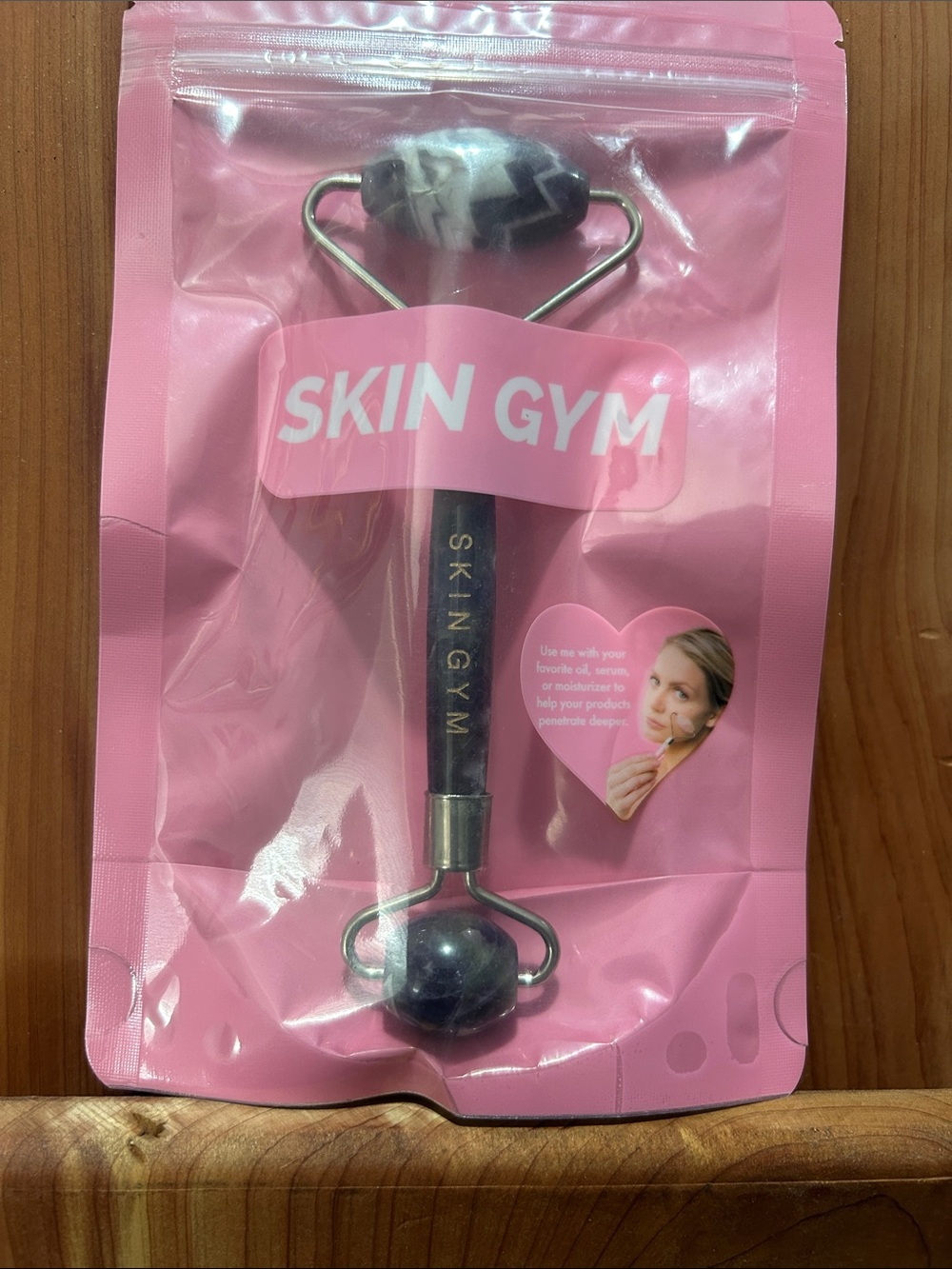 Skin Gym Pink Dual-Ended Facial Roller for Radiant Skin